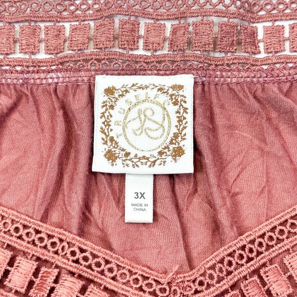 TRU Self Boho Blouse - Women's 3X Peasant Top - Picture 7 of 7